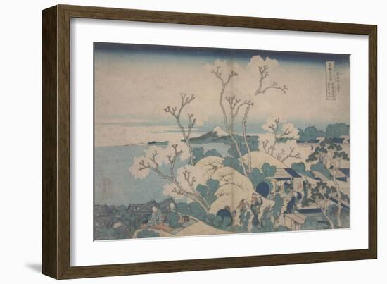 Cherry Blossoms at Gotenyama, C.1829-33 (Colour Woodblock Print)-Katsushika Hokusai-Framed Giclee Print