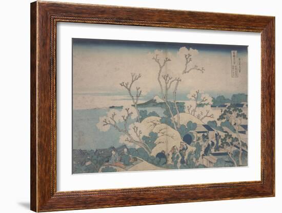 Cherry Blossoms at Gotenyama, C.1829-33 (Colour Woodblock Print)-Katsushika Hokusai-Framed Giclee Print