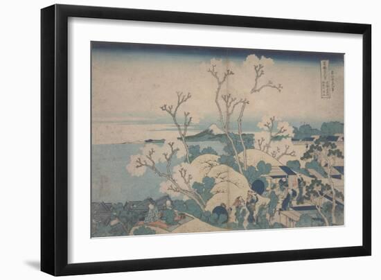 Cherry Blossoms at Gotenyama, C.1829-33 (Colour Woodblock Print)-Katsushika Hokusai-Framed Giclee Print