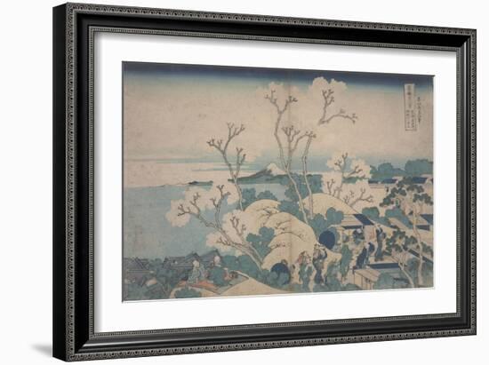 Cherry Blossoms at Gotenyama, C.1829-33 (Colour Woodblock Print)-Katsushika Hokusai-Framed Giclee Print