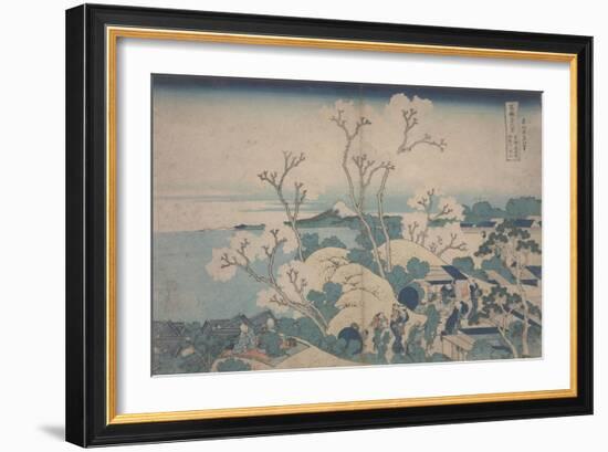 Cherry Blossoms at Gotenyama, C.1829-33 (Colour Woodblock Print)-Katsushika Hokusai-Framed Giclee Print