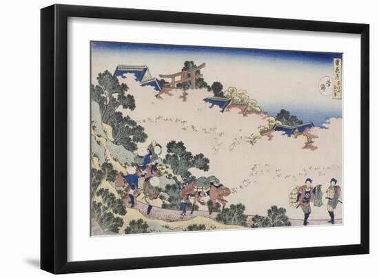 Cherry Blossoms at Mount Yoshino from the Series Snow, Moon, Flowers-Katsushika Hokusai-Framed Giclee Print