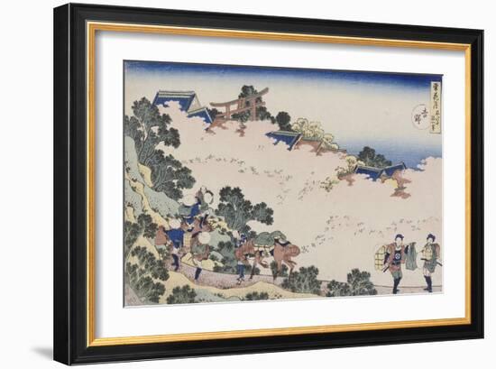 Cherry Blossoms at Mount Yoshino from the Series Snow, Moon, Flowers-Katsushika Hokusai-Framed Giclee Print