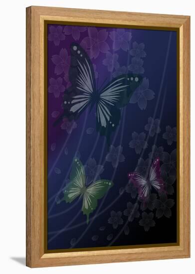 Cherry Blossoms Blue-Ikuko Kowada-Framed Premier Image Canvas