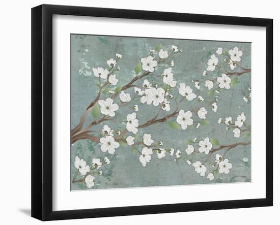 Cherry Blossoms Gray-Diane Stimson-Framed Art Print