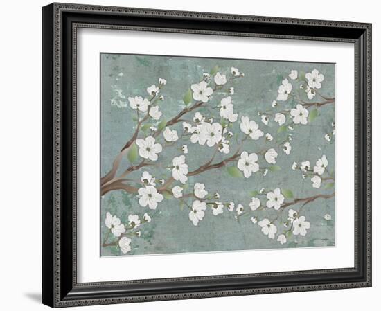 Cherry Blossoms Gray-Diane Stimson-Framed Art Print