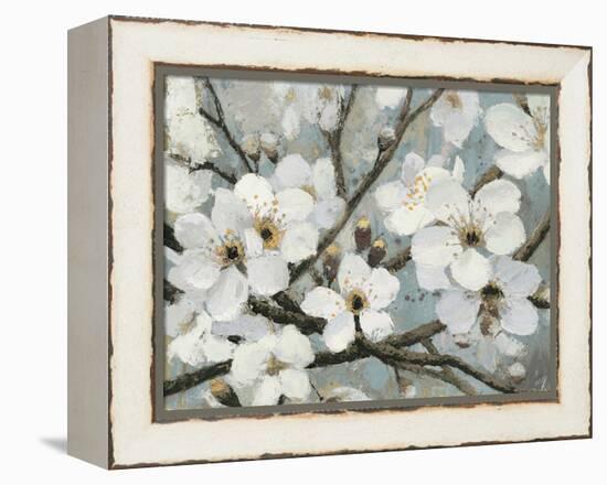 Cherry Blossoms I Blue Crop-James Wiens-Framed Stretched Canvas