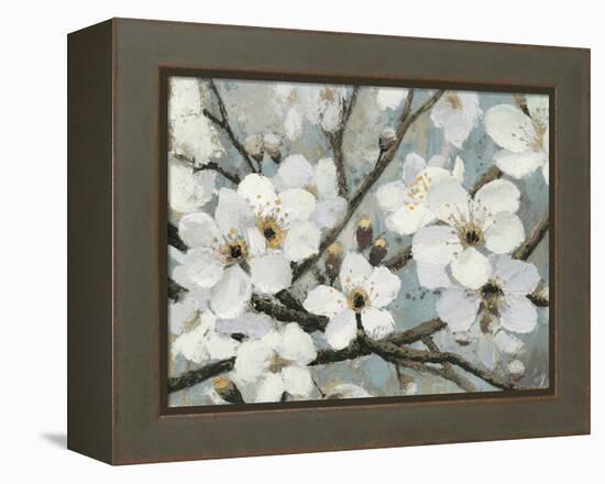 Cherry Blossoms I Blue Crop-James Wiens-Framed Stretched Canvas