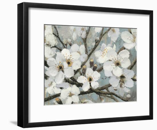 Cherry Blossoms I Blue Crop-James Wiens-Framed Art Print