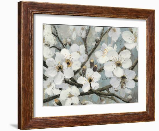 Cherry Blossoms I Blue Crop-James Wiens-Framed Art Print