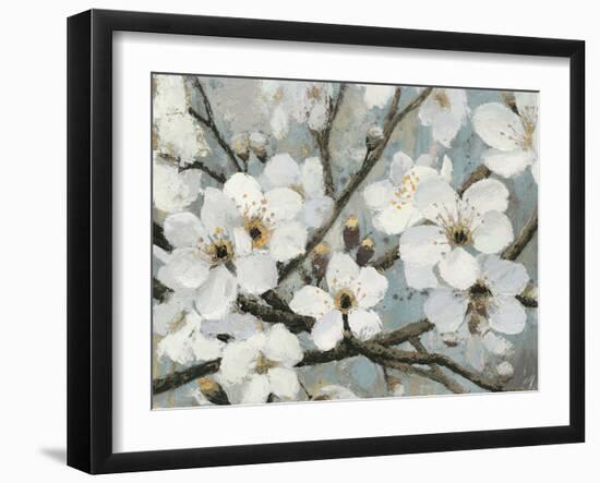 Cherry Blossoms I Blue Crop-James Wiens-Framed Art Print