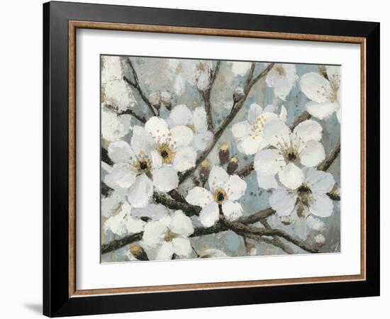 Cherry Blossoms I Blue Crop-James Wiens-Framed Art Print