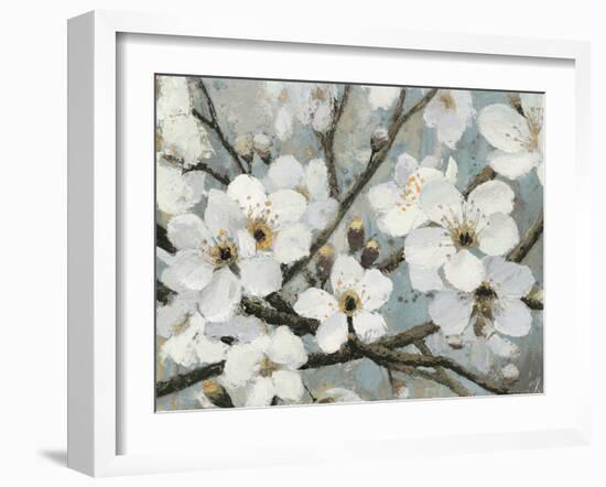 Cherry Blossoms I Blue Crop-James Wiens-Framed Art Print