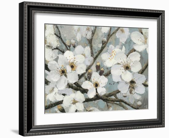 Cherry Blossoms I Blue Crop-James Wiens-Framed Art Print