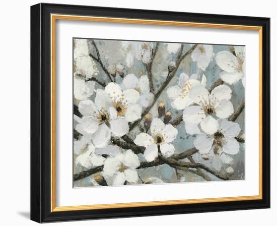 Cherry Blossoms I Blue Crop-James Wiens-Framed Art Print