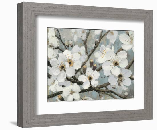 Cherry Blossoms I Blue Crop-James Wiens-Framed Premium Giclee Print