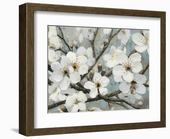 Cherry Blossoms I Blue Crop-James Wiens-Framed Premium Giclee Print