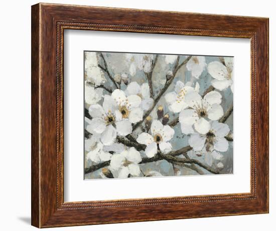 Cherry Blossoms I Blue Crop-James Wiens-Framed Premium Giclee Print