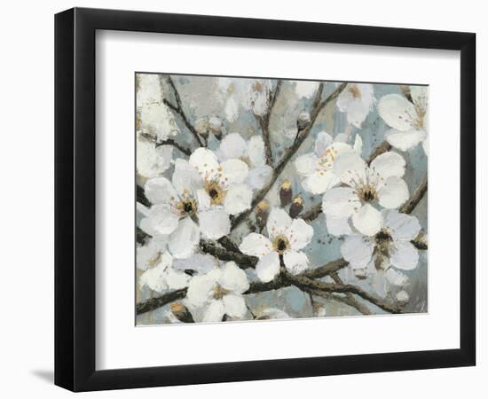 Cherry Blossoms I Blue Crop-James Wiens-Framed Premium Giclee Print