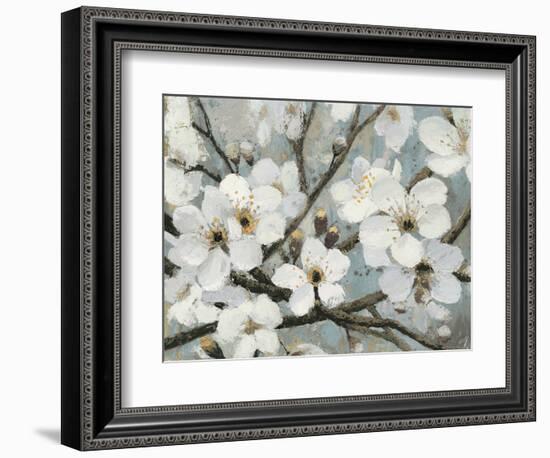 Cherry Blossoms I Blue Crop-James Wiens-Framed Premium Giclee Print