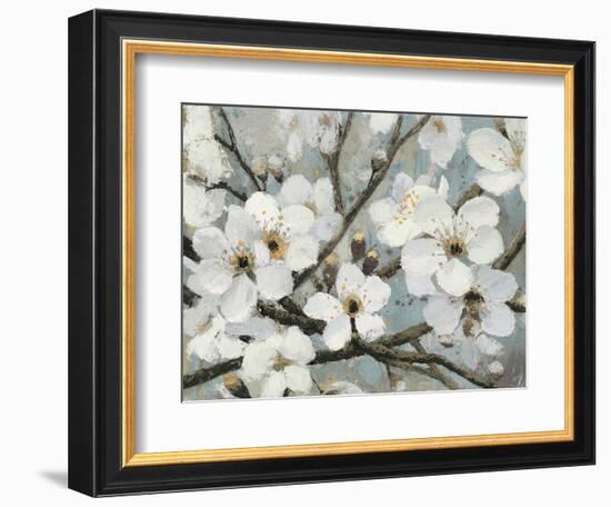 Cherry Blossoms I Blue Crop-James Wiens-Framed Premium Giclee Print