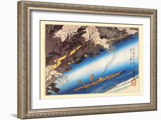 Cherry Blossoms in Full Bloom-Ando Hiroshige-Framed Art Print