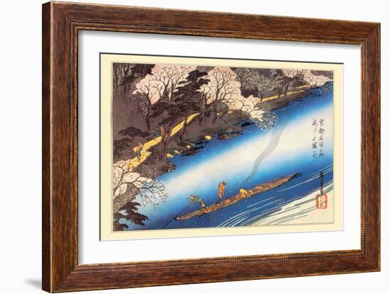 Cherry Blossoms in Full Bloom-Ando Hiroshige-Framed Art Print