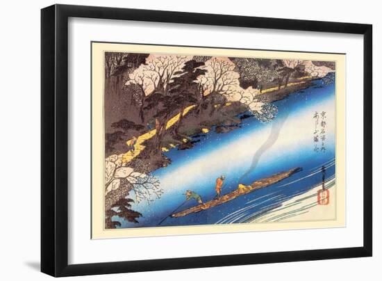 Cherry Blossoms in Full Bloom-Ando Hiroshige-Framed Art Print