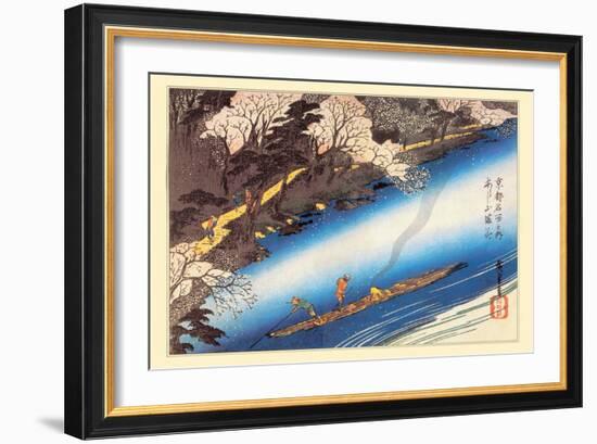 Cherry Blossoms in Full Bloom-Ando Hiroshige-Framed Art Print