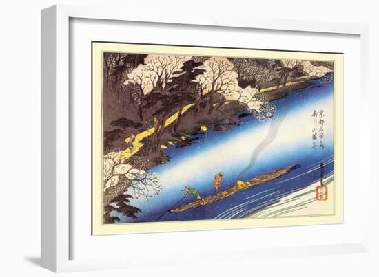 Cherry Blossoms in Full Bloom-Ando Hiroshige-Framed Art Print