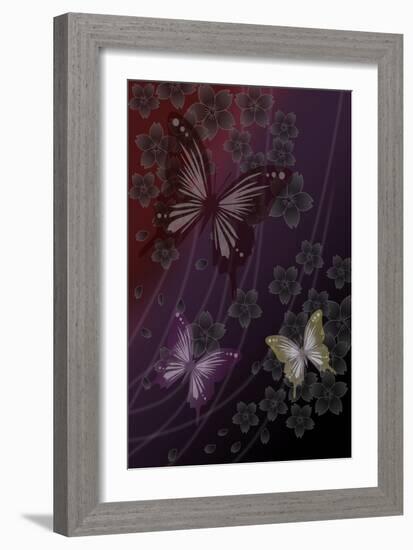 Cherry Blossoms Red-Ikuko Kowada-Framed Giclee Print