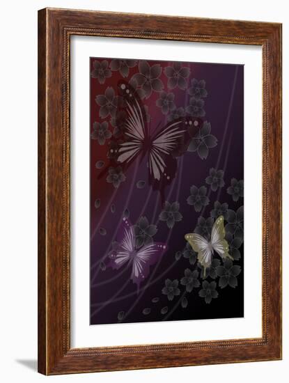 Cherry Blossoms Red-Ikuko Kowada-Framed Giclee Print