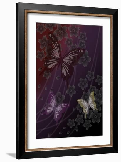 Cherry Blossoms Red-Ikuko Kowada-Framed Giclee Print