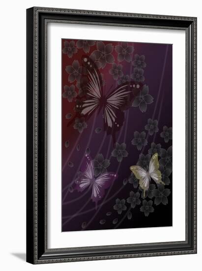 Cherry Blossoms Red-Ikuko Kowada-Framed Giclee Print