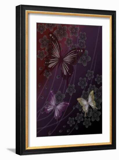 Cherry Blossoms Red-Ikuko Kowada-Framed Giclee Print