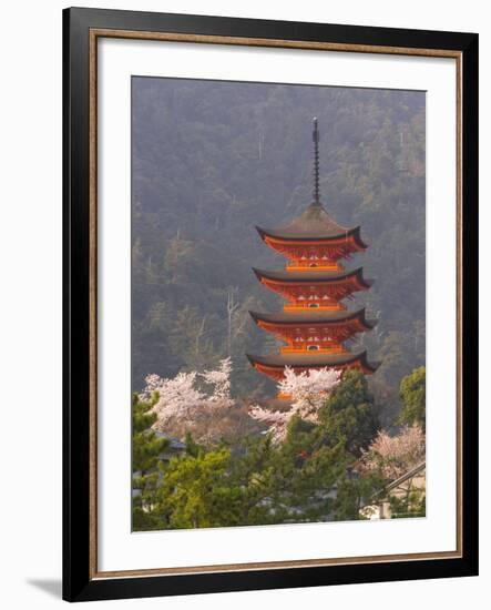 Cherry Blossoms (Sakura) and Famous Five-Storey Pagoda Dating from 1407, Island of Honshu, Japan-Gavin Hellier-Framed Photographic Print