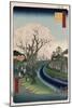 Cherry Blossoms, Tama River Embankment-Ando Hiroshige-Mounted Giclee Print