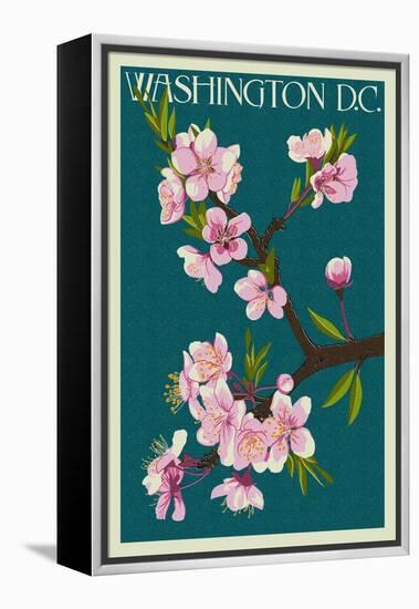 Cherry Blossoms - Washington DC-Lantern Press-Framed Stretched Canvas