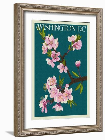 Cherry Blossoms - Washington DC-Lantern Press-Framed Premium Giclee Print