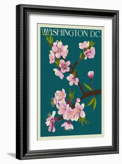 Cherry Blossoms - Washington DC-Lantern Press-Framed Premium Giclee Print