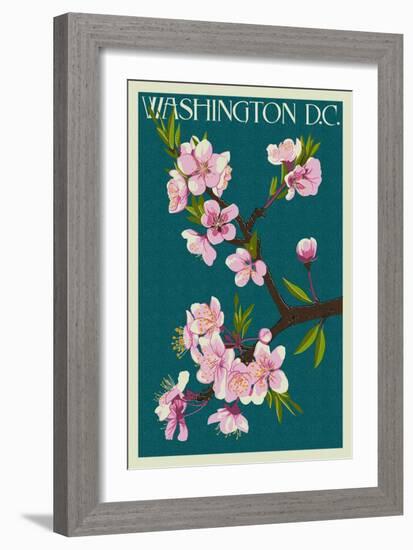 Cherry Blossoms - Washington DC-Lantern Press-Framed Art Print