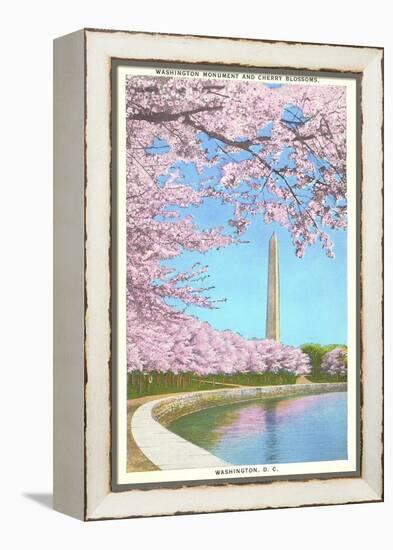 Cherry Blossoms, Washington Monument, Washington D.C.-null-Framed Stretched Canvas