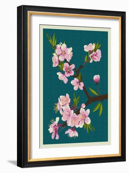 Cherry Blossoms-Lantern Press-Framed Art Print