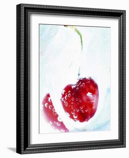 Cherry Frozen in a Block of Ice-Dieter Heinemann-Framed Photographic Print
