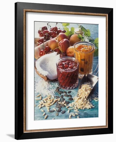 Cherry Jam with Coconut and Apricot Jam with Almonds-Martina Urban-Framed Photographic Print