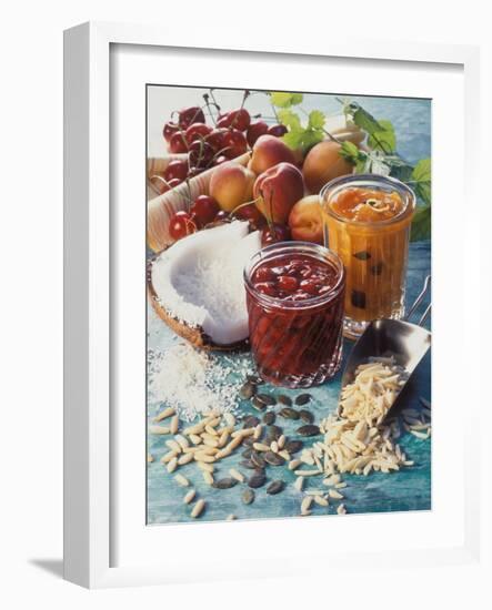 Cherry Jam with Coconut and Apricot Jam with Almonds-Martina Urban-Framed Photographic Print