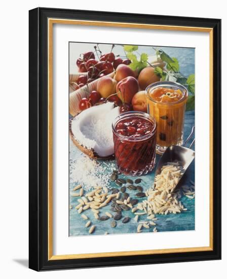 Cherry Jam with Coconut and Apricot Jam with Almonds-Martina Urban-Framed Photographic Print