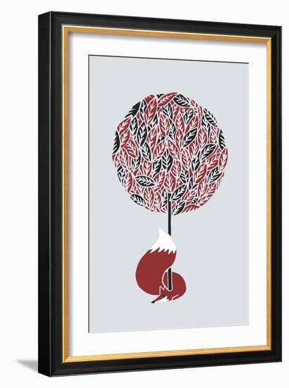 Cherry Tree Fox-Robert Farkas-Framed Giclee Print