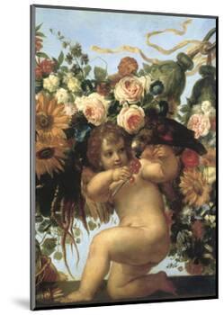 Cherub and Parrot-null-Mounted Giclee Print