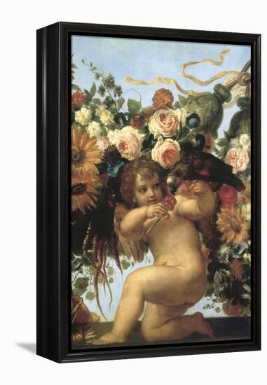 Cherub and Parrot-null-Framed Premier Image Canvas